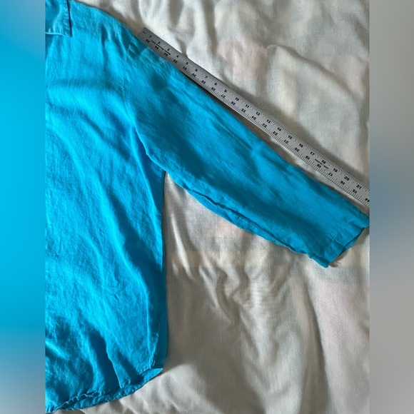 Soft Surroundings Women’s Sz M 100% linen, oversize shirt Preppy Bohemian flowy - Picture 6 of 8